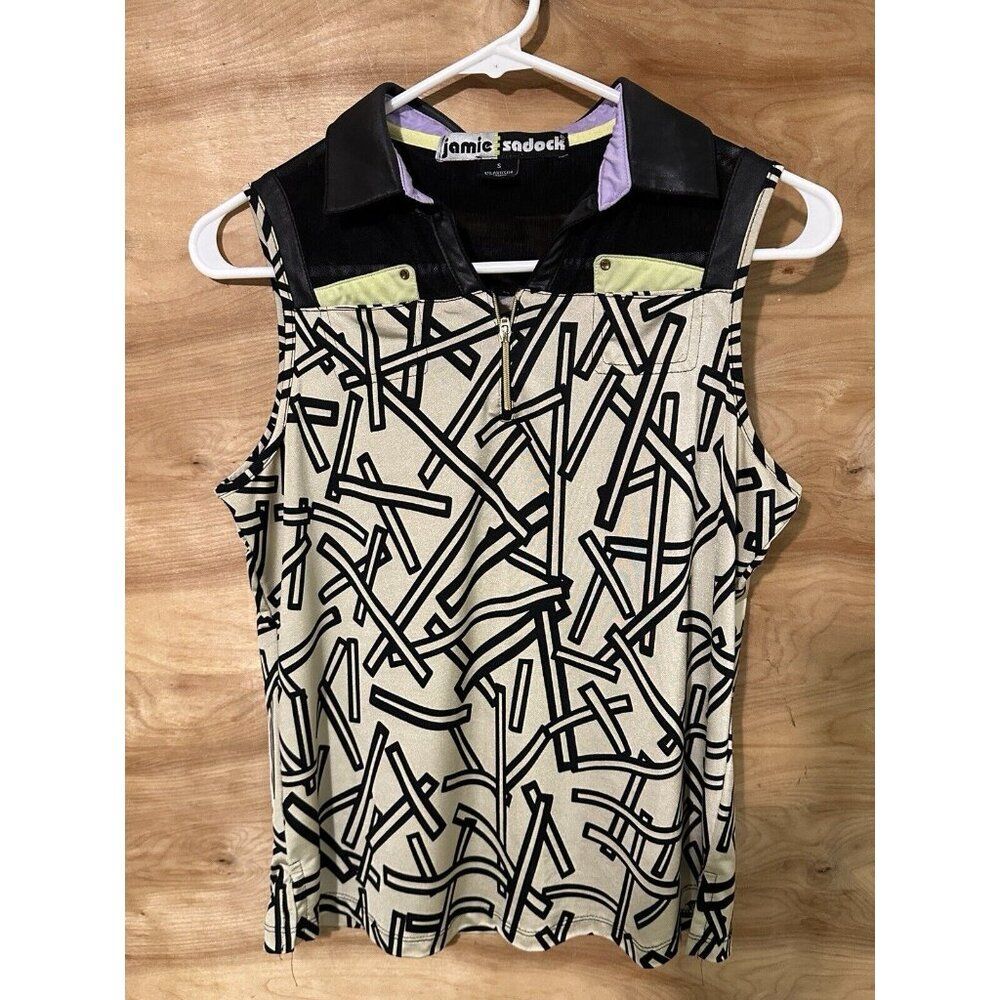 Jamie Sadock Women's S Golf Pickleball Sleeveless Polo Shirt 1/4 Zip